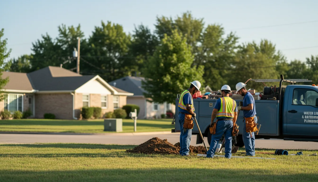 Residential water line and bathroom plumbing service in Tracy, IA
